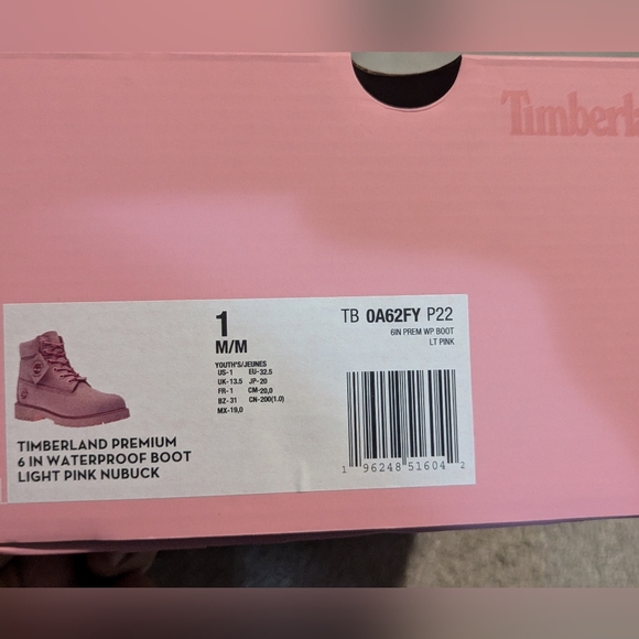 Timberland premium 6 inch water proof boots light pink - Picture 4 of 5